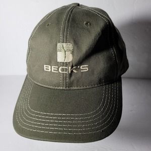 Beck's Seed Vintage Olive Green Cap/Hat One Size